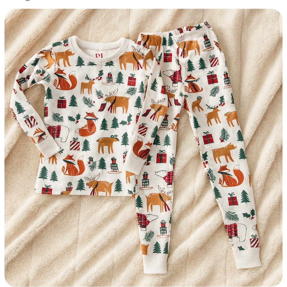 Children’s place pyjama set winter woodland themed size youth 8